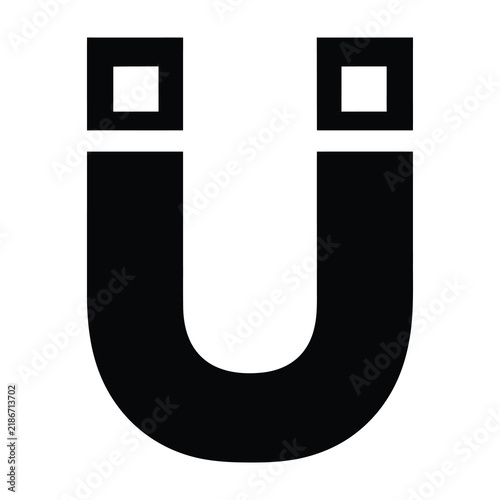 Quadro su tela Magnet icon with white background and black color