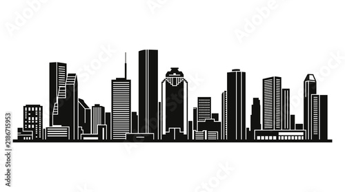 Minimalist houston skyline vector silhouette for city design