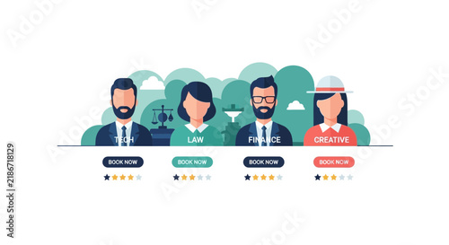 Professional Service Marketplace Avatars for Tech, Law, Finance, and Creative Experts