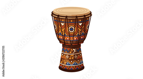 Traditional African Djembe Drum Illustration