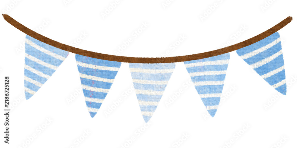 Fototapeta premium hand drawn carnival garland with flags. Decorative colorful party pennants for birthday celebration festival and fair decoration.