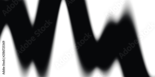 Abstract black wave pattern with soft blur effect, minimalist jagged line vector, modern dark geometric shape on white background