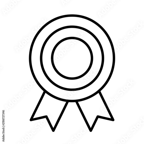 Ribbon and concentric circles award icon