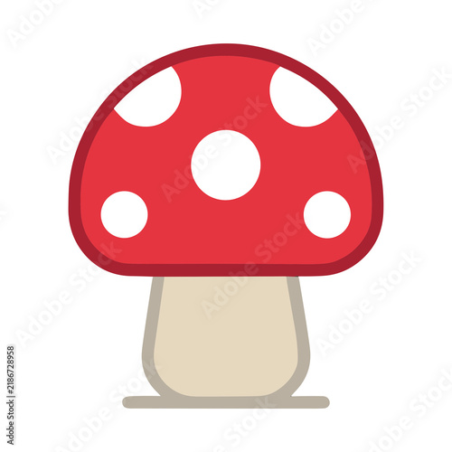 Red mushroom with white spots isolated on transparent background