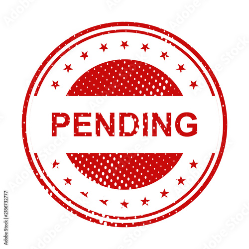 Obraz na płótnie Red pending approval stamp with dotted border illustration