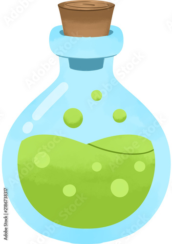 Canvastavla Halloween Magic Potion Bottle with Bubbling Green Witch Brew