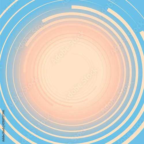 Blue and Yellow Bright Summer Gradient Background with Spinning Lines from the Center