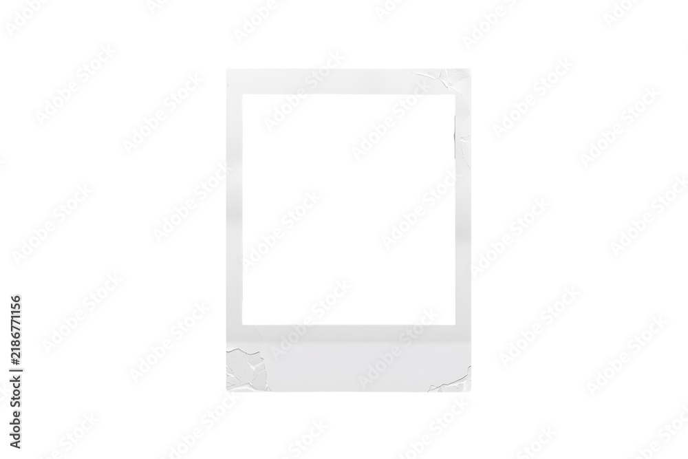 Naklejka premium Blank white instant photo frame with wide border