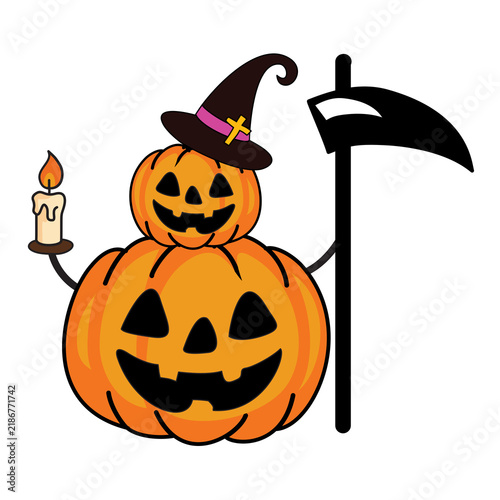 Cuadro en lienzo halloween jack o lantern