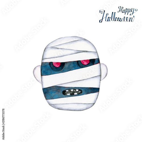 Canvastavla ハロウィン　ミイラ 包帯男　水彩 イラスト