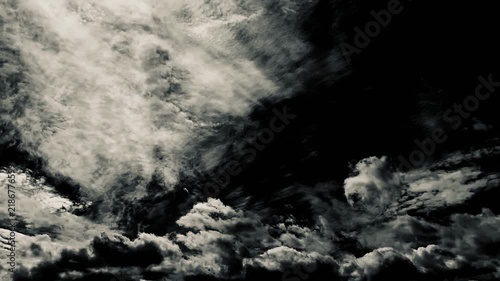 Moody Black and White Cloudscape Nature Timelapse Video