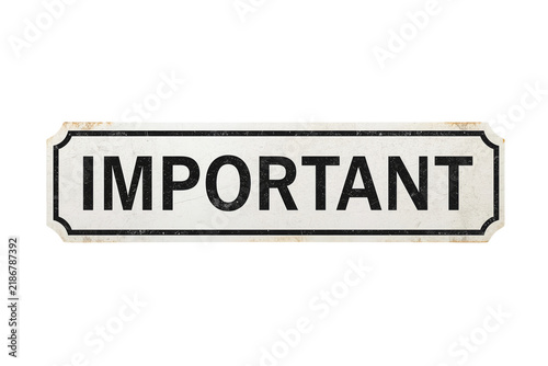 Vintage Important Notice Sign Label