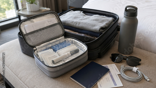 GLP-1 Weight Management Medication Packed Safely for Travel With Insulated Cooling Pouch
