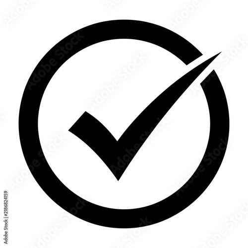 Checkmark icon in circle symbol approved yes