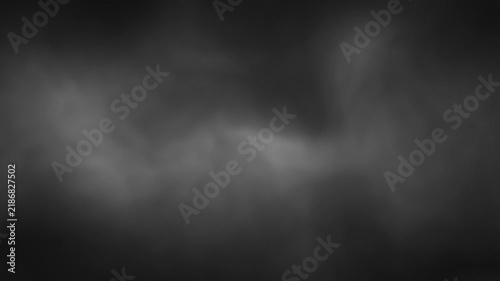 Realistic black and white dark smoke cloud loop animation background.