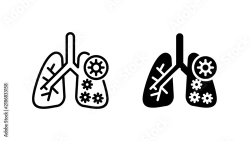 Bild auf Leinwand Asthma Icons, Dual Style Icon Set