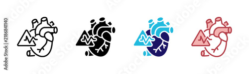 Cardiac Arrest Icons, Multi Style Icon Set