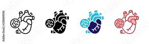 Endocarditis Icons, Multi Style Icon Set