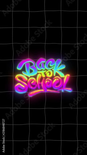 Glowing Back To School Title Animation Vertical