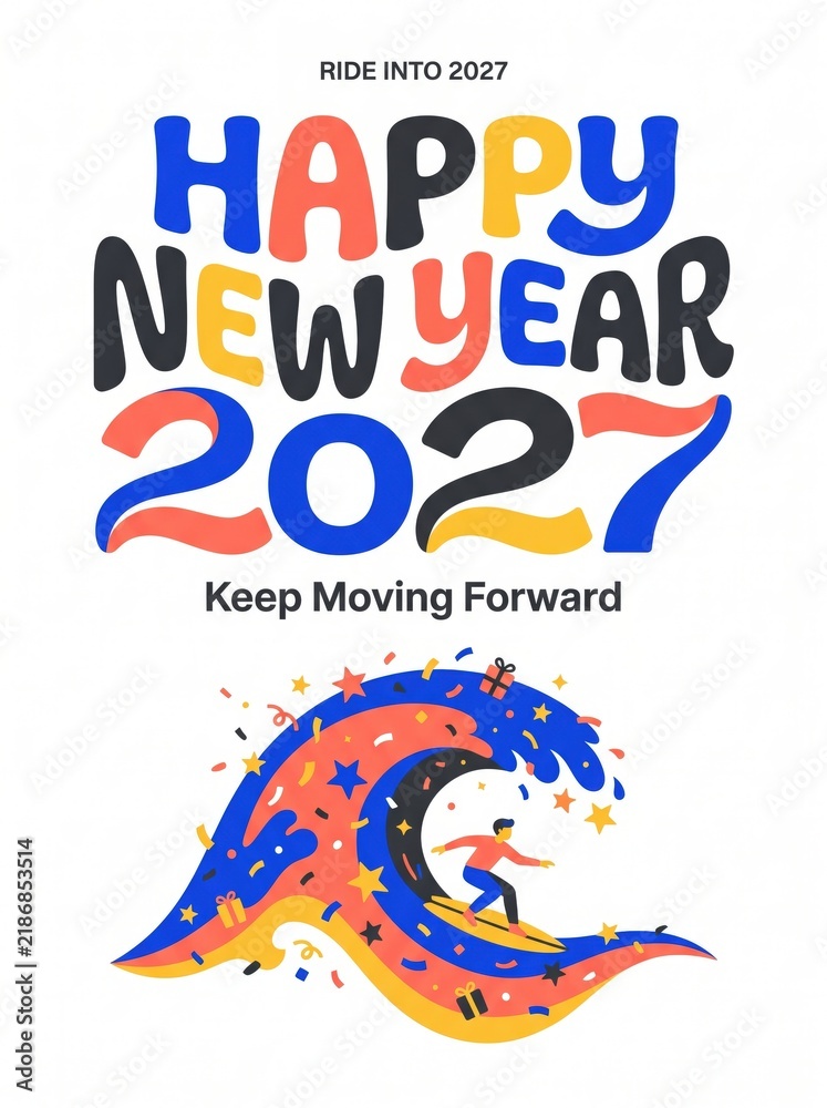 Obraz premium Creative New Year 2027 Vector Poster Celebrating Progress and Future Ambition