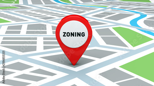 Land Use and Zoning Ordinance Map Pin 3D Rendering