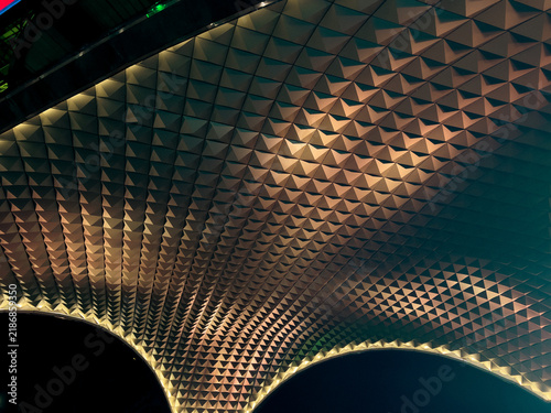 Abstract Geometric Patterned Architectural Ceiling
