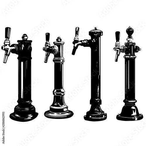 Black Silhouettes Set of beer tap