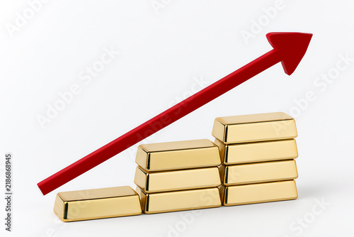 Fototapeta gold bars, AI generated