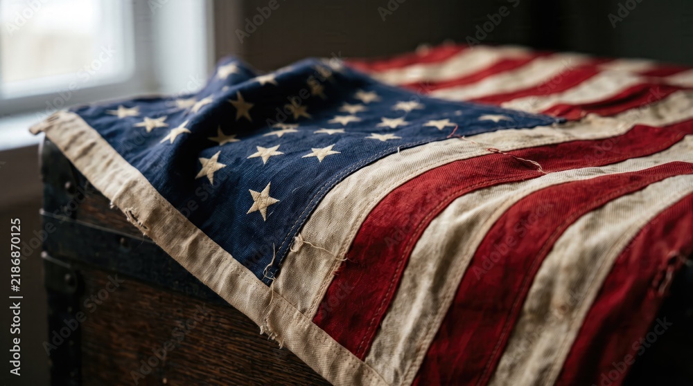 Fototapeta premium Honoring american heroes a solemn reflection on veteran's day and the sacrifices made for freedom