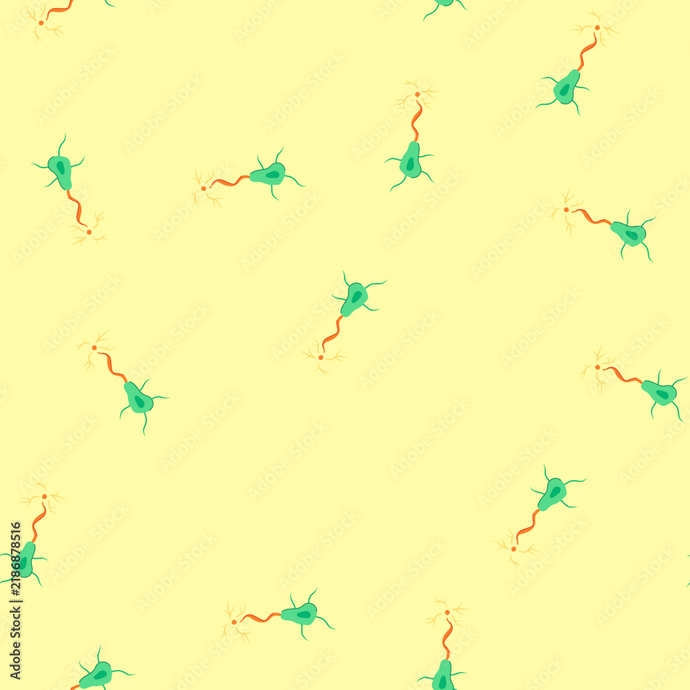 Obraz premium pattern synapse neurons cartoon. neural structure, neuro human, biology body synapse neurons sign. seamless vector illustration