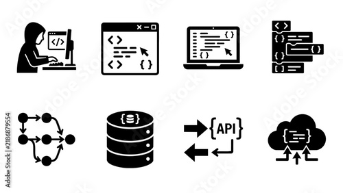 Software Development and Programming Icons Set