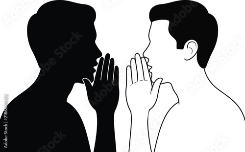 Whisper illustration vector conceptual art communication mystery