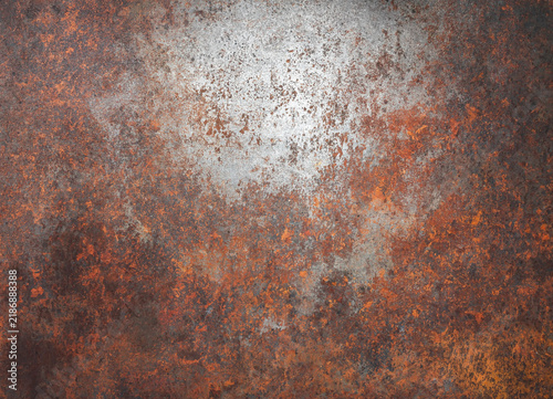 Obraz na plátne Rusty metal texture, weathered iron surface, industrial orange corrosion on stee