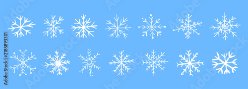 Doodle snowflake, hand drawn winter snowflake stars crayon scribble texture. Set retro y2k winter themes, holiday designs, and seasonal decorative graphics.