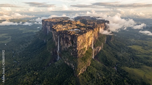 Aerial View of Mount Roraima and Tropical Wilderness