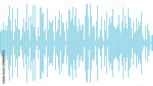 Blue sound wave vector isolated on transparent background. Abstract music waveform, audio frequency, equalizer pattern for podcast, music, social media. Transparent PNG version.