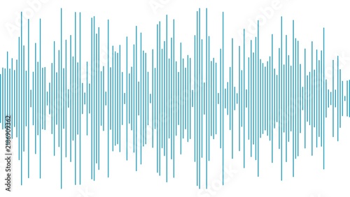 Bild auf Leinwand Blue sound wave vector isolated on transparent background