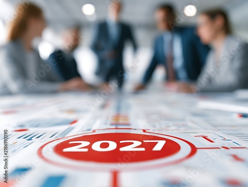Business planning for 2027 with team in office