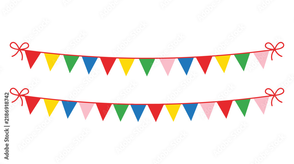 Obraz premium Bunting flags garland vector illustration for party decoration