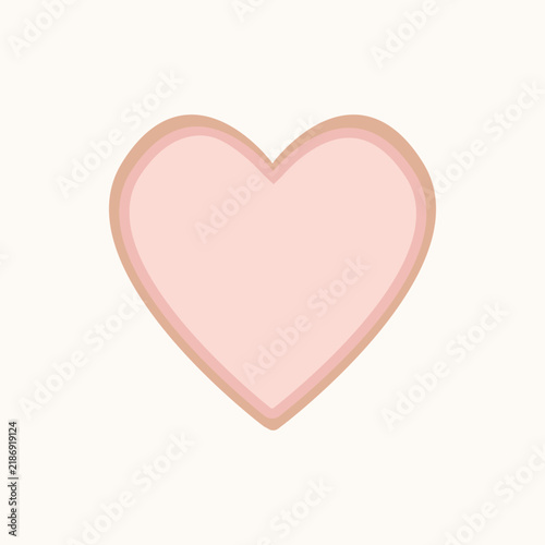 Minimalist pastel pink heart-shaped frame with a soft layered border isolated on a warm cream background. Simple romantic design suitable for Valentine s Day, wedding stationery, greeting cards