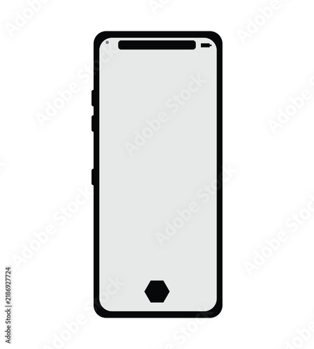 Minimal Smartphone Frame with Blank Screen and Home Button