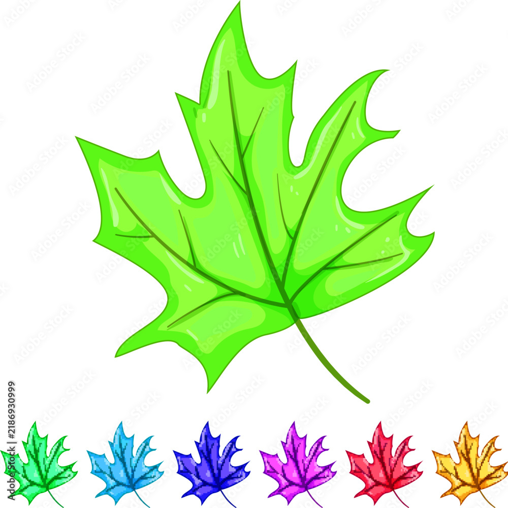 Obraz premium red maple leaf cartoon. canadian autumn, flag symbol, yellow tree red maple leaf sign colorful illustration