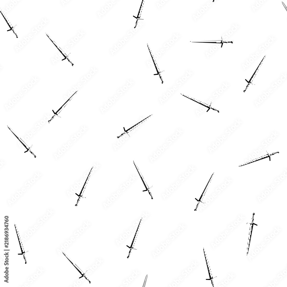 Obraz premium pattern battle medieval sword cartoon. steel sharp, knife knight, old handle battle medieval sword sign vector