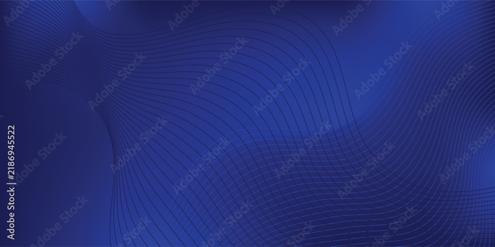 Obraz premium Blue Abstract Gradient Background With Smooth Wavy Lines for Modern Technology and Corporate Design