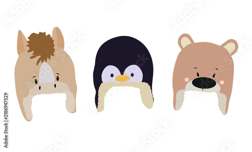 A fun set of three children's winter hats