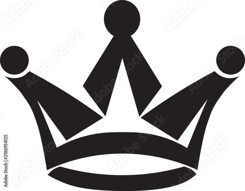 Obraz na plátně Minimalist Crown Silhouette Vector Icon