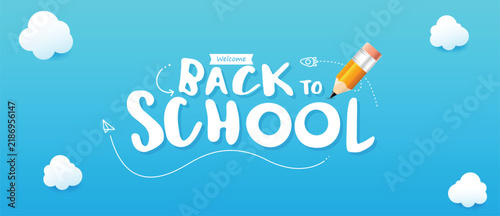 Back to school calligraphy words with rocket and paper plane doodle line art 0001