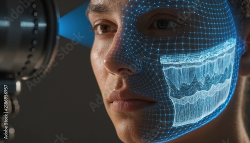 AI Scan Revealing Human Skin Layer Structure Beneath Surface for Advanced Dermatological Imaging and Skin Analysis