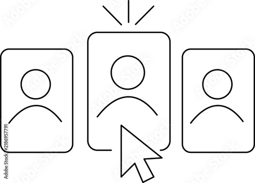 Candidate selection icon for HR hiring and recruitment process