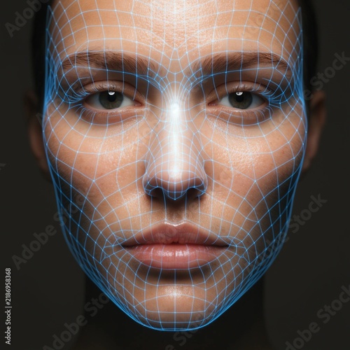 Symmetric AI Facial Scan with Holographic Mesh Grid for Advanced Facial Symmetry Analysis and Biometric Mapping